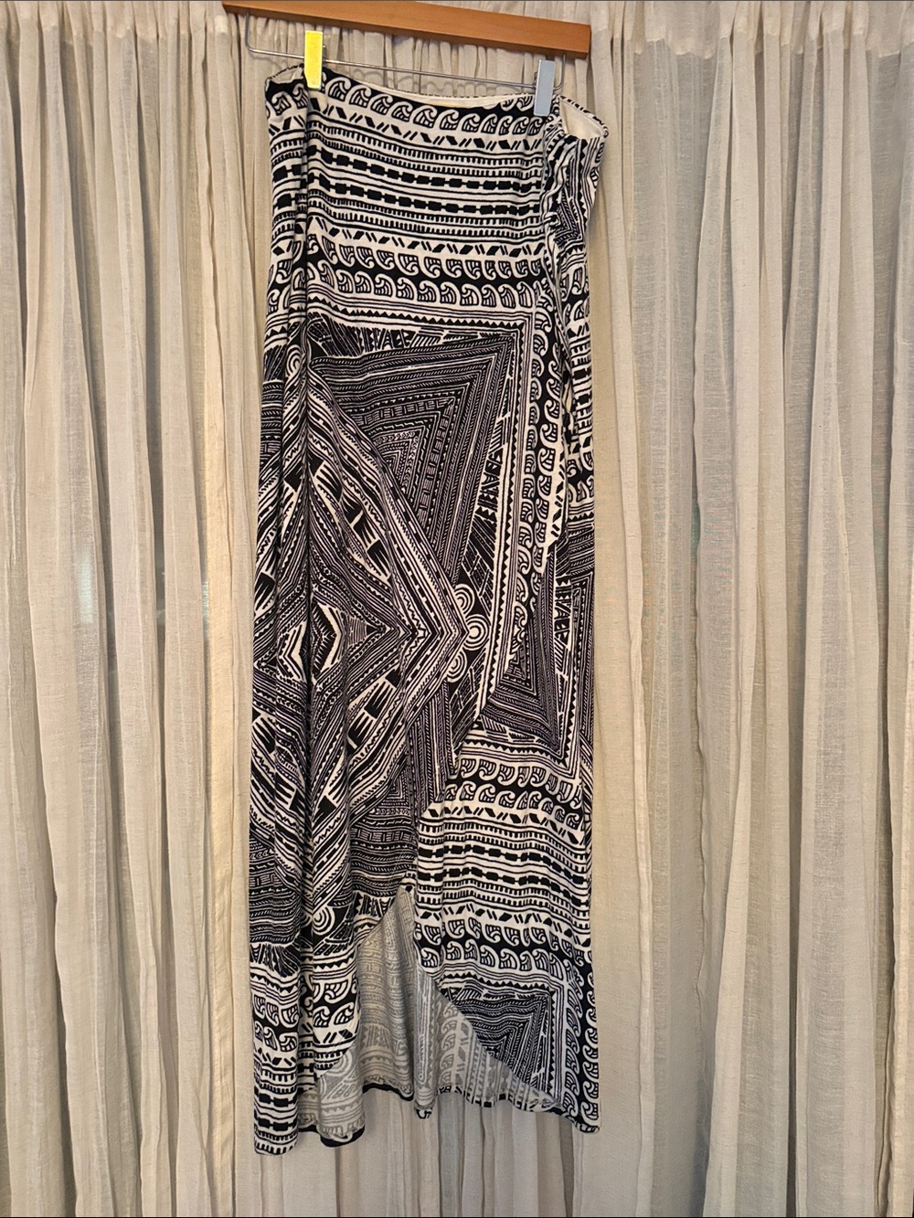Maeve Black & White Geometric Wide-Leg Pants